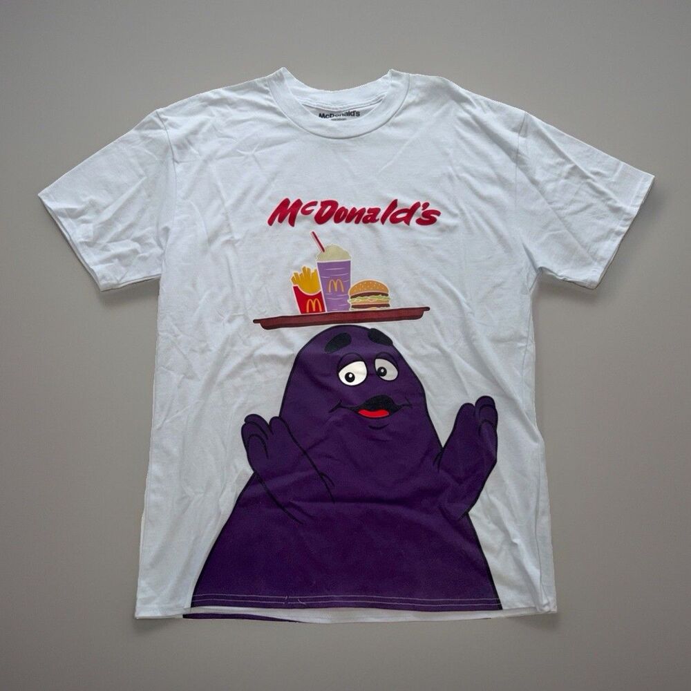 McDonald’s Grimace Graphic T-shirt New 100% Cotton Fast Food Streetwear Tee XL